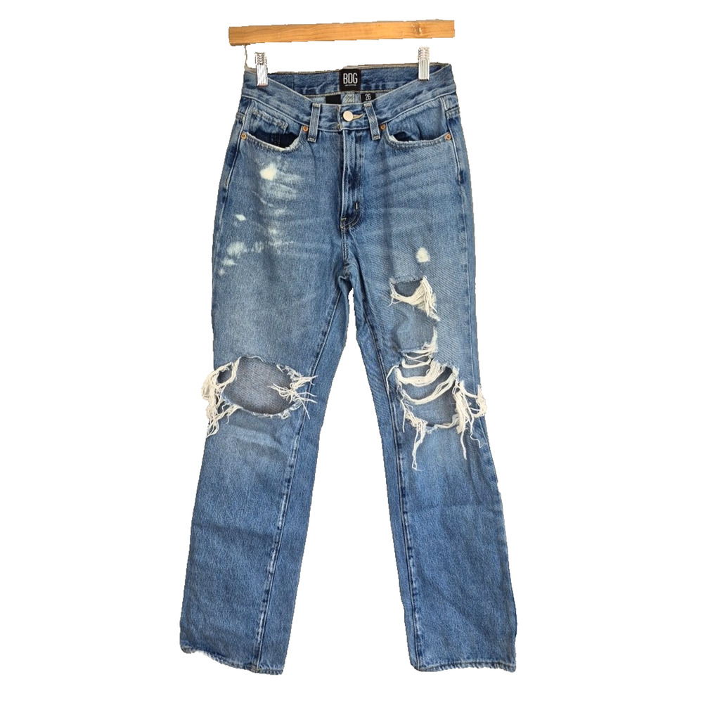BDG Jeans Womens 26 Bootcut Mid Rise Baggy Distressed Ripped Relaxed 90’s READ